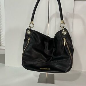 Anne Klein Black Leather Shoulder Bag